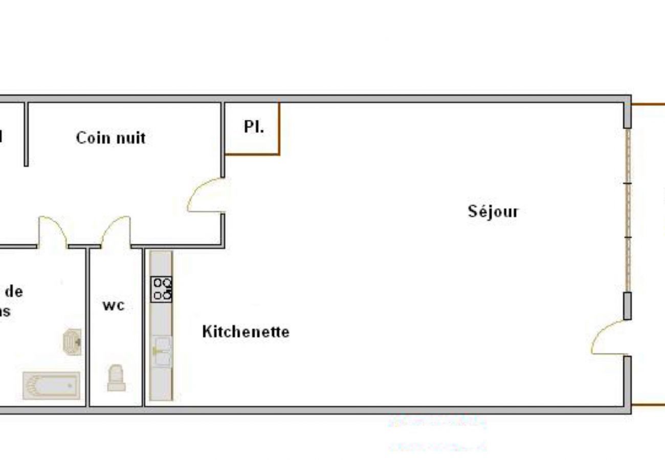 Studio in La Clusaz - Alcyon, studio A23 - 2* near tracks and village for 4 people