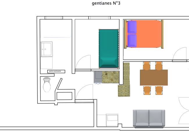 Appartement à La Clusaz - Gentianes 3 - Appartement 3*** centre village, proche pistes 5 pers. Appartement à La Clusaz - Gentianes 3 - Appartement 3*** centre village, proche pistes 5 pers.