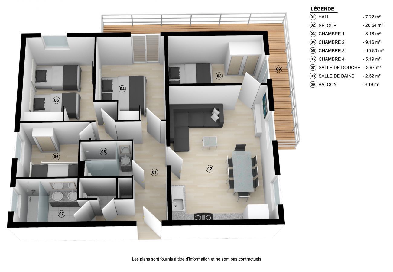 Appartement à La Clusaz - Gentianes appt 2 - Appartement 3* centre village, proche pistes 8 pers.