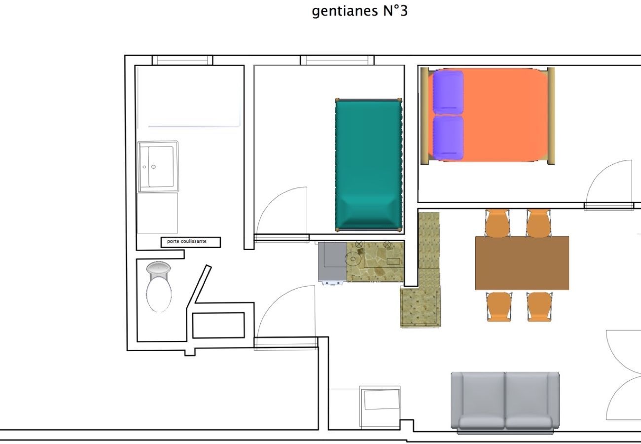 Appartement à La Clusaz - Gentianes 3 - Appartement 3* centre village, proche pistes 5 pers.