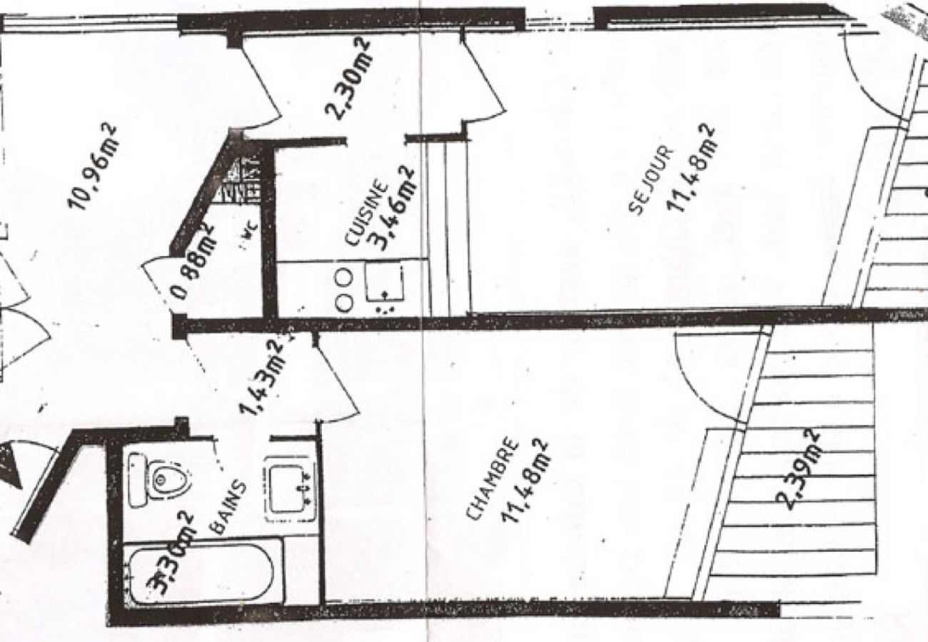 Appartement à La Clusaz - Aravis 1500, appartement 11 - 2* skis aux pieds 6 pers.