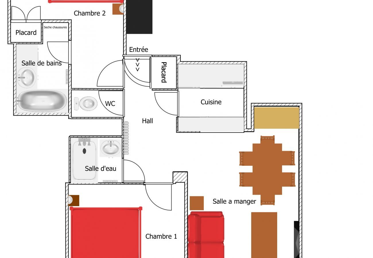 Appartement à La Clusaz - Elan 7- Appartement 3 pieces 3*, centre village