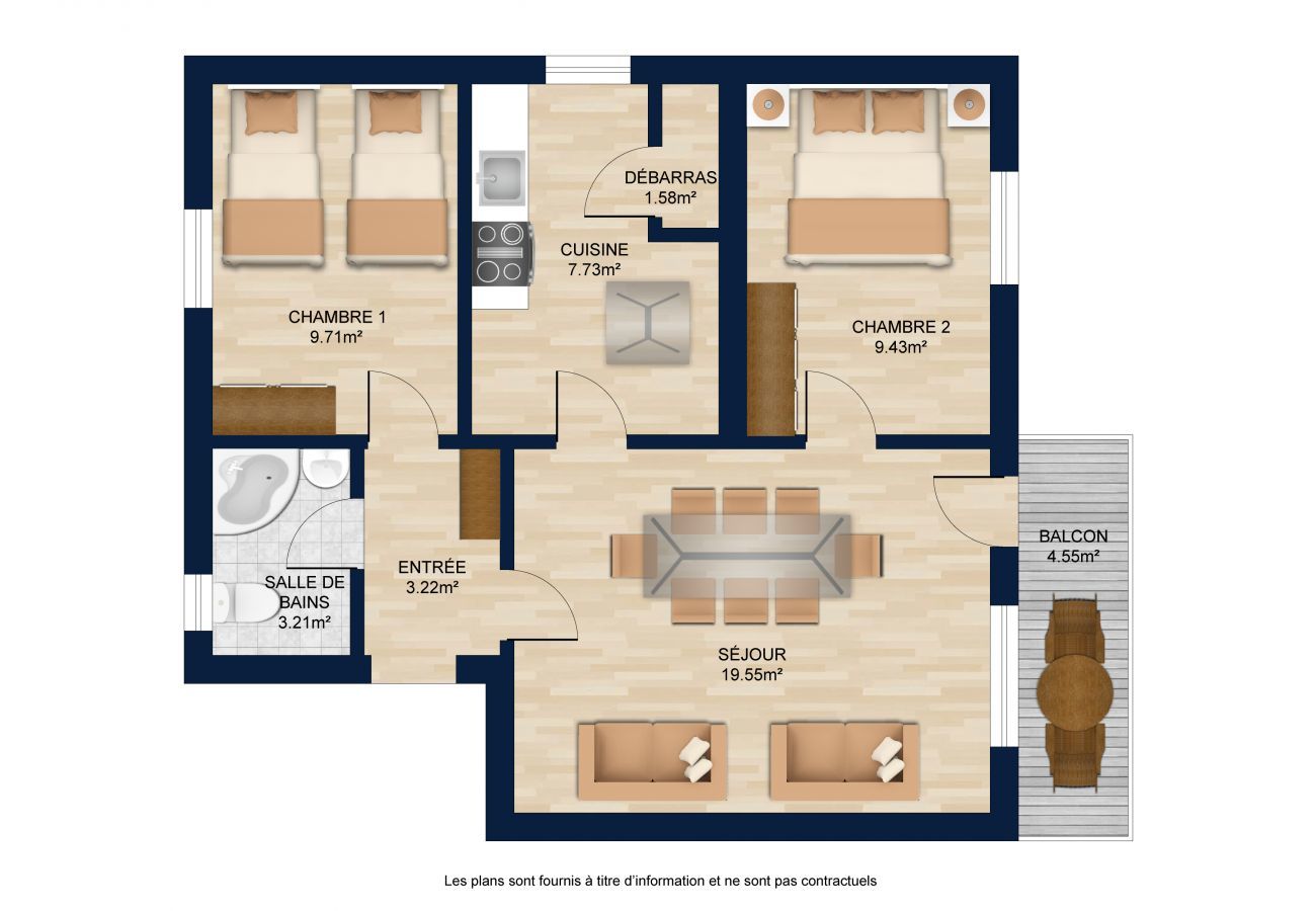 Appartement à La Clusaz - Gravaches 3 - Appartement 2* centre village, proche pistes 6 pers.