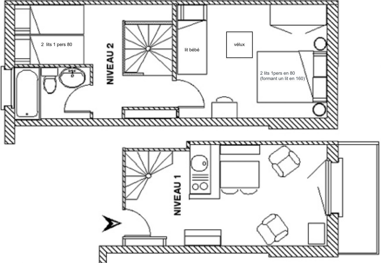 Appartement à La Clusaz - Crepuscule 5 - Appartement proche pistes de ski et village, 2* 4 pers.