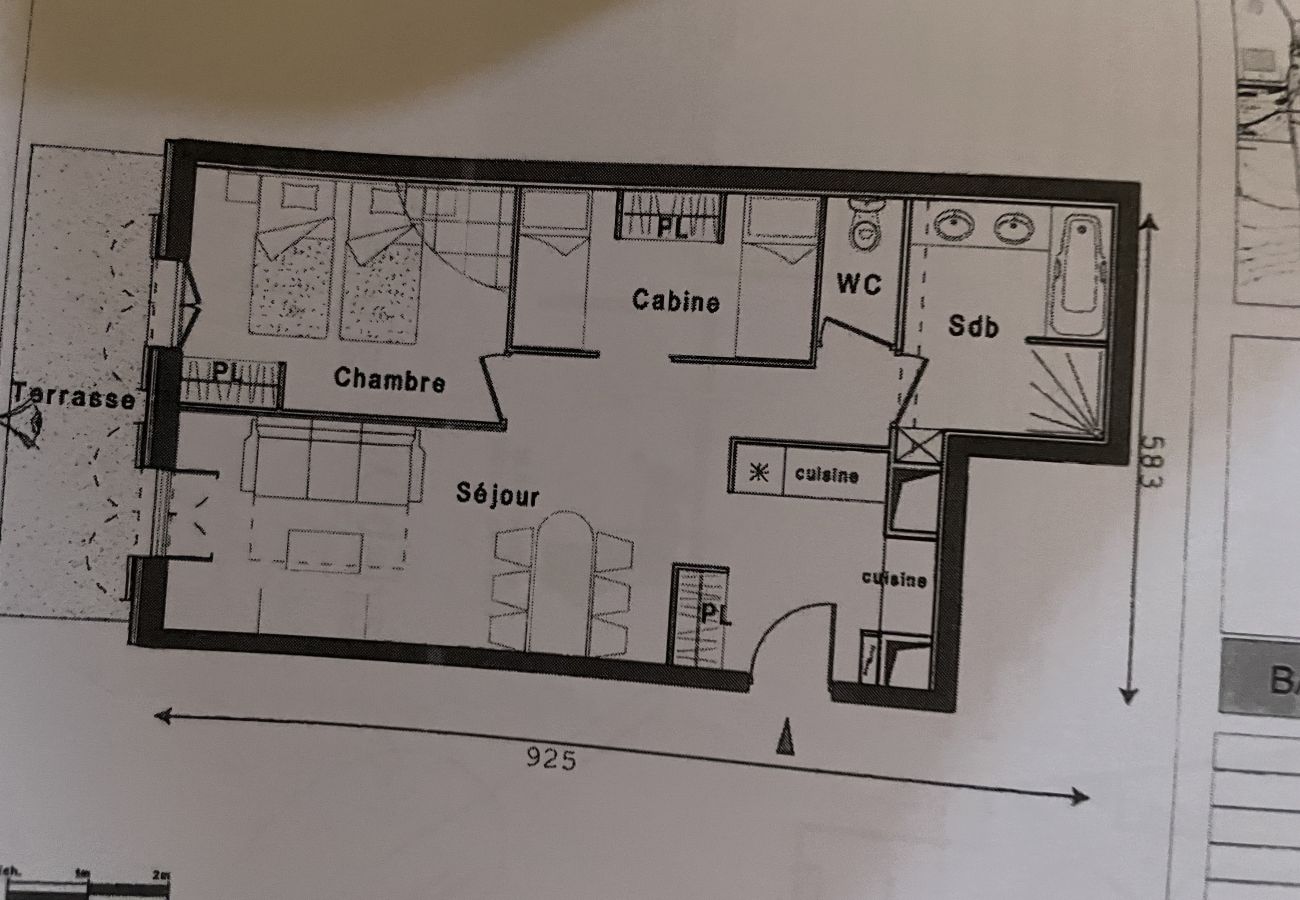 Appartement à La Clusaz - ref 553  Appart T2+cabine meublé de 54,69 m² LMNP